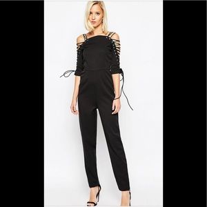 NWT Lavish Alice lace up jumpsuit